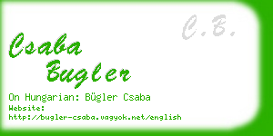 csaba bugler business card